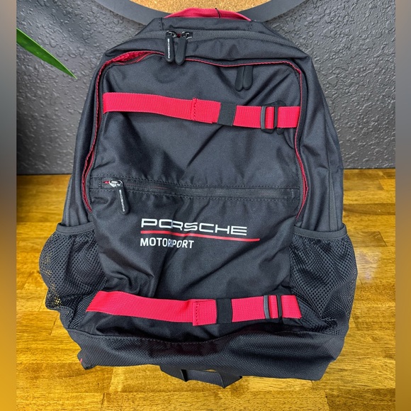 Porsche Motorsport Backpack – Black & Red Racing Backpack – New With Tags - Picture 2 of 5
